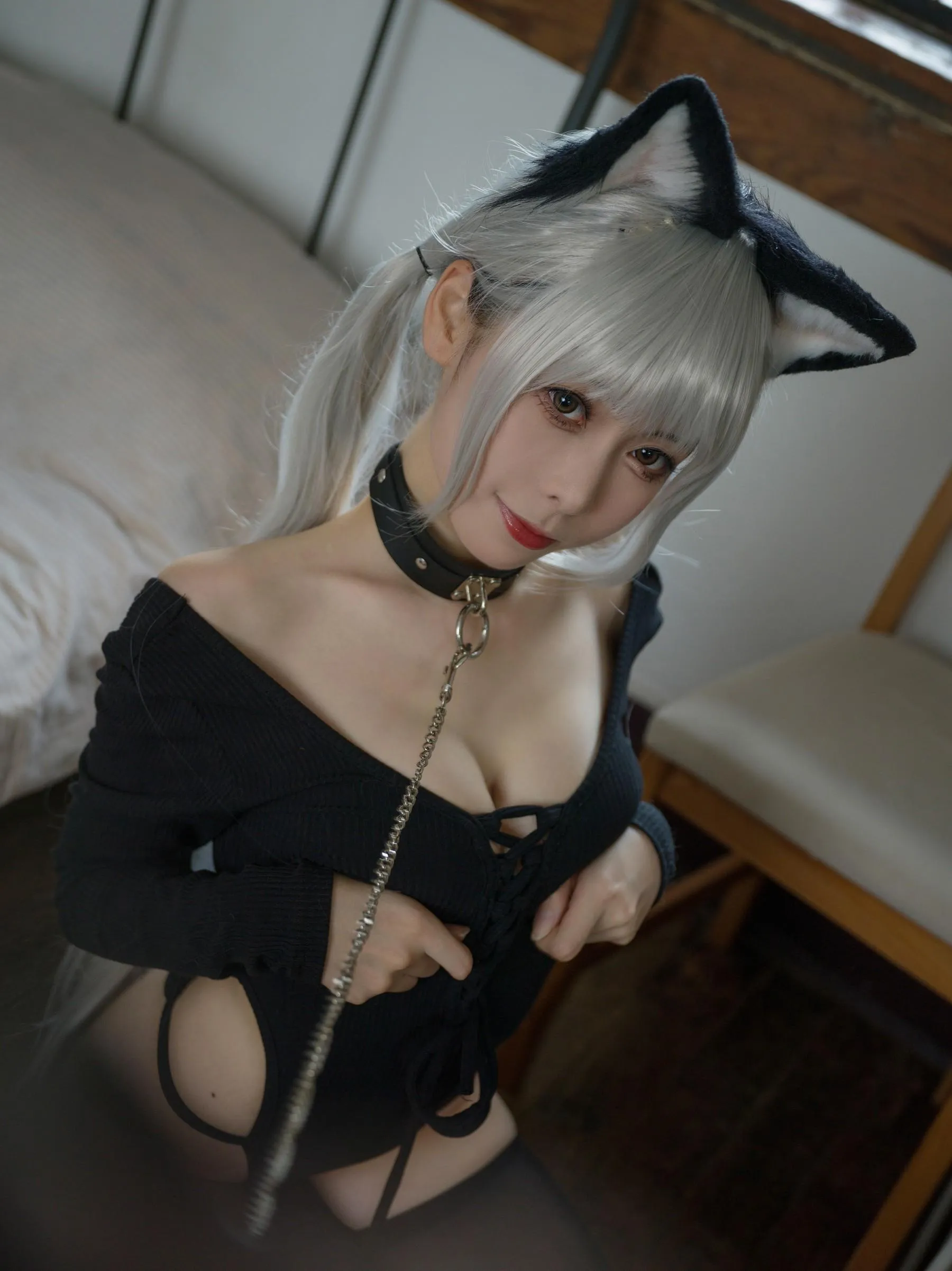 樱岛嗷 – NO.09 黑猫针织衫连体衣 [57P]插图7